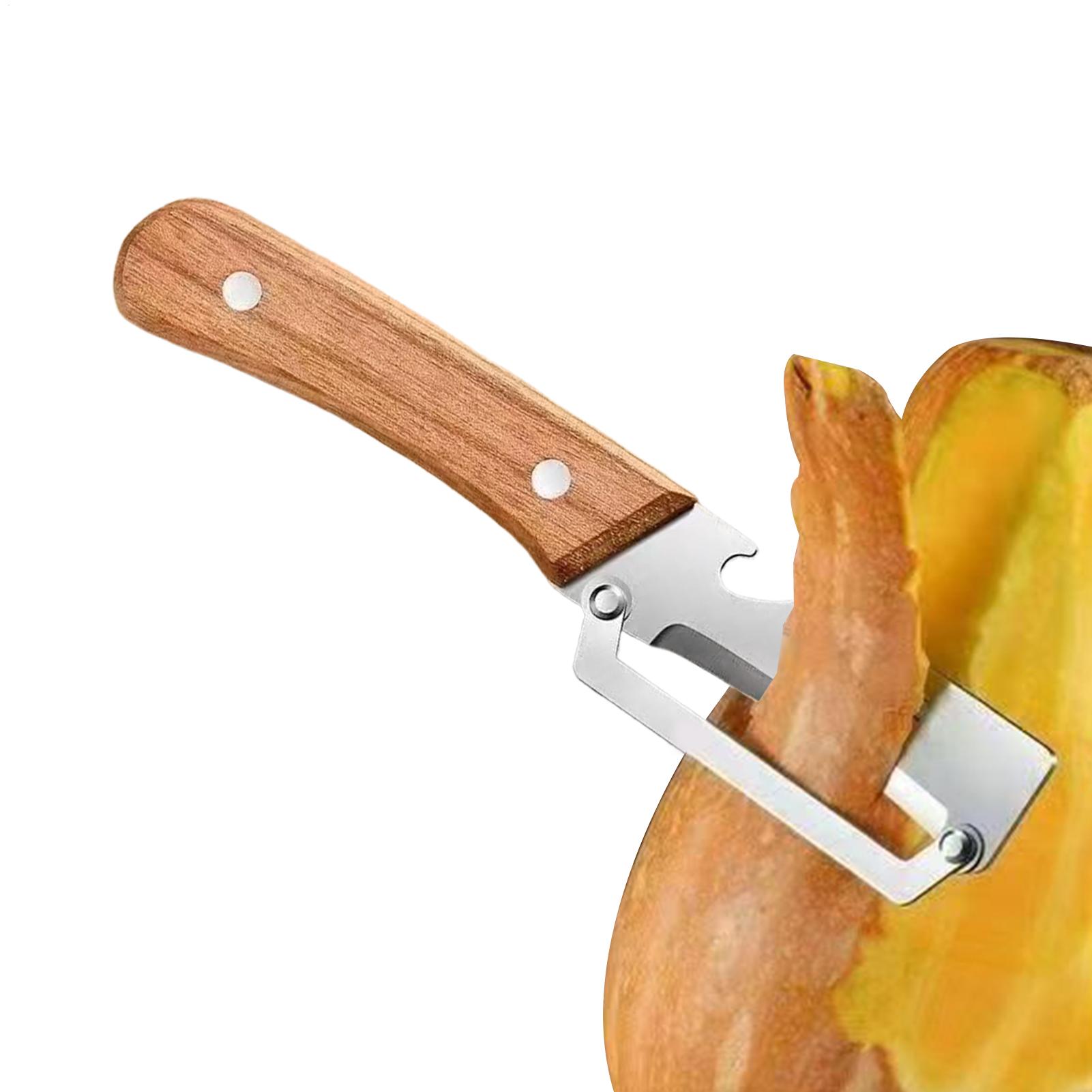 Kitchen Gadgets Built In - Wooden Handle Fruit Vegetable Peeler Multifunctional