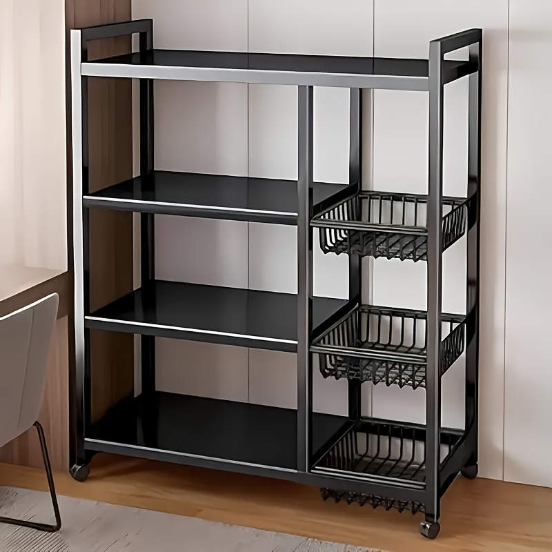 Kitchen Gadgets Gift - us1pc Movable Storage Rack, Adjustable 4-storey