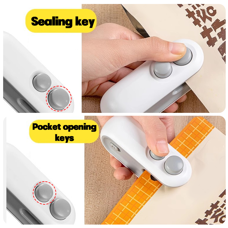 Kitchen Gadgets Built In - Mini Handheld Plastic Bag Sealer With