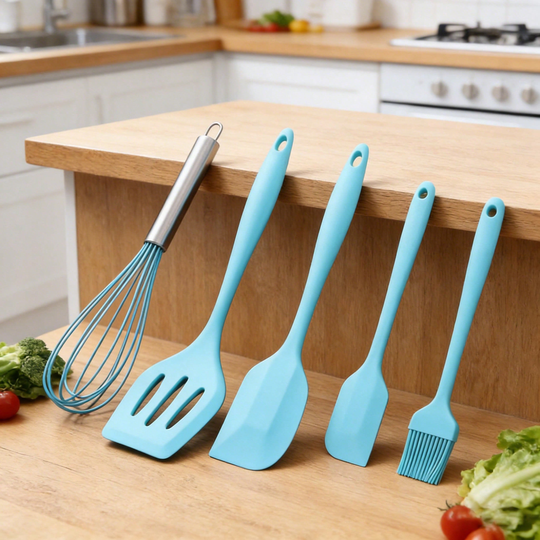 Kitchen Home Gadgets - Silicone Cooking Utensils Set, 5 Pcs