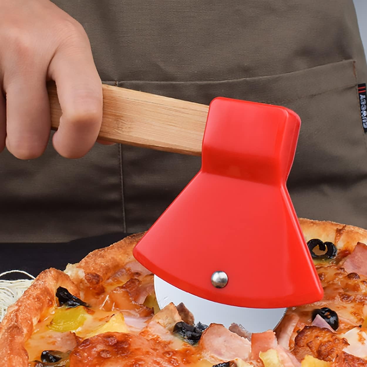 Kitchen Gadgets For Dad - Funny Axe Design Pizza Cutter, Non-Stick
