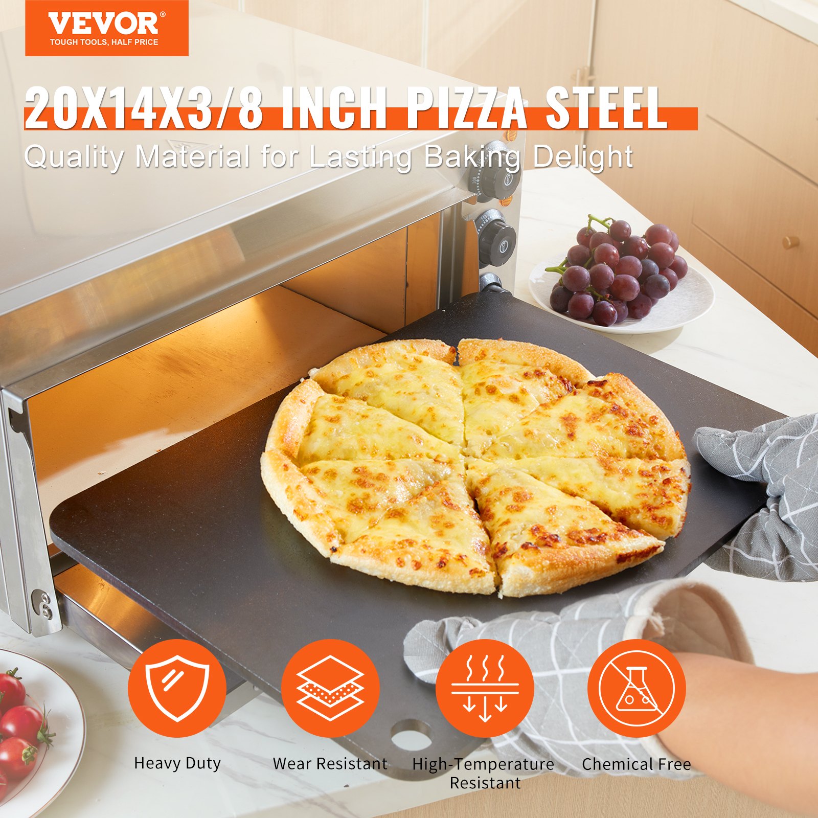 Pizza Steel, 20' X 14' X 3/8'  - Pizza Stone Baking recension och pris