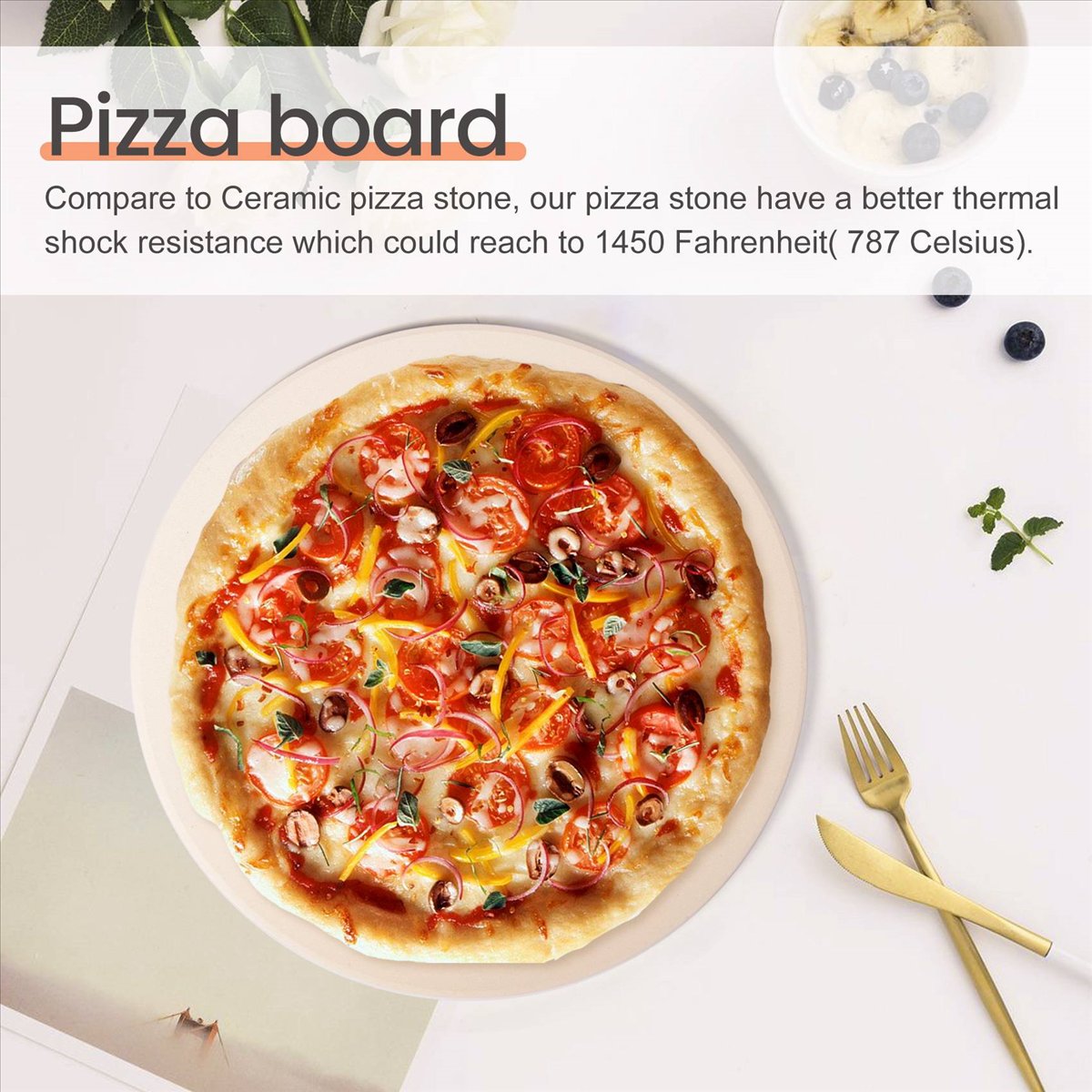 AT16 12Inch Ceramic Pizza Ston - Pizza Stone Baking recension och pris