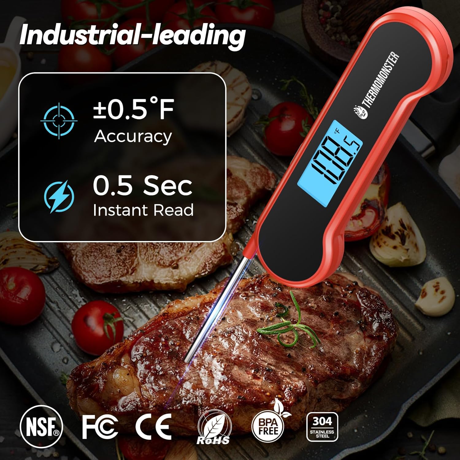 0.5 Sec Instant Read Meat Ther - Kitchen Gadgets For Dad recension och pris