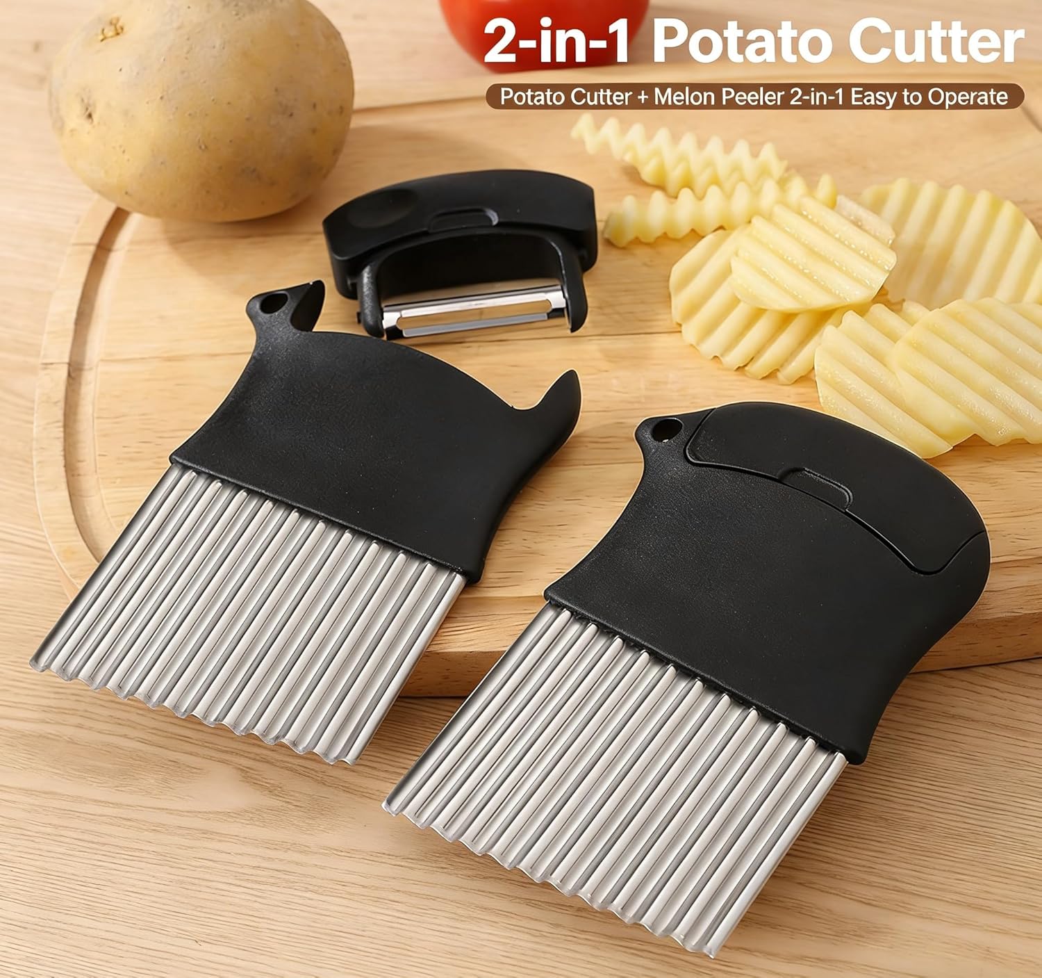 2-in-1 Potato Cutter, Durable  - Kitchen Gadgets Built In recension och pris