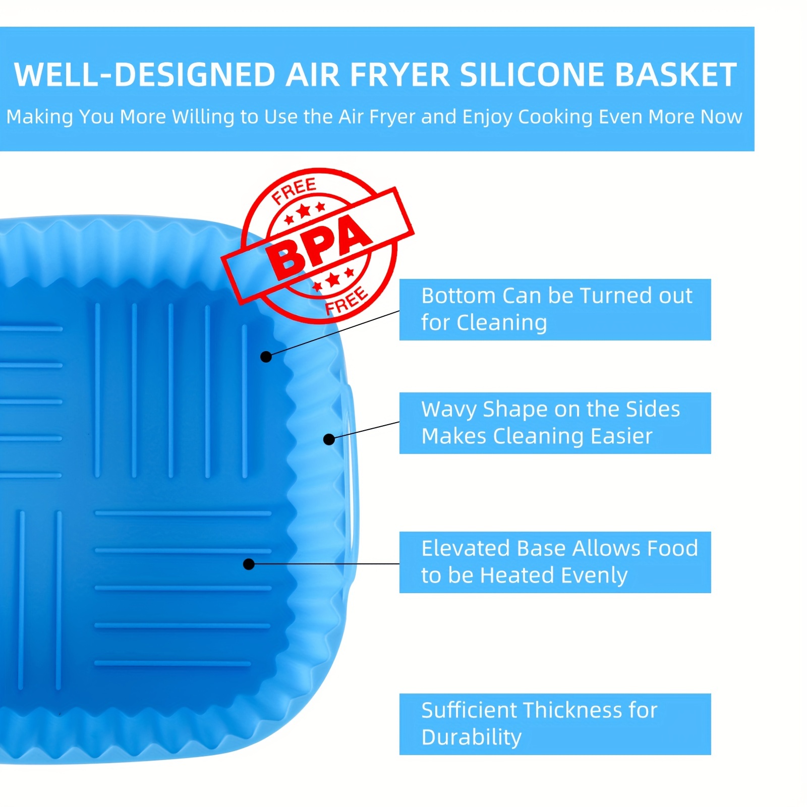 1 square silicone air fryer li - Kitchen Home Gadgets recension och pris
