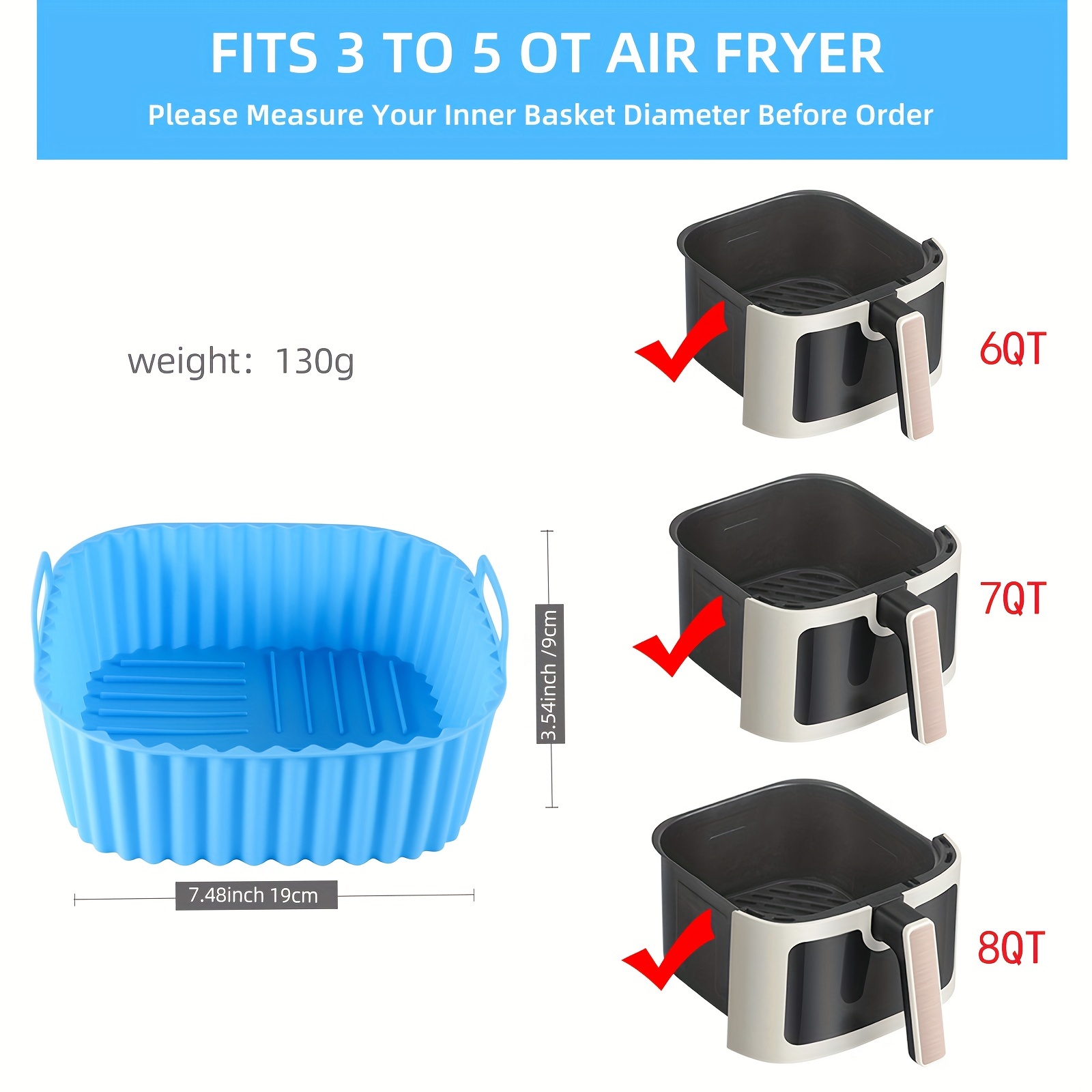 1 square silicone air fryer li - Kitchen Home Gadgets recension och pris