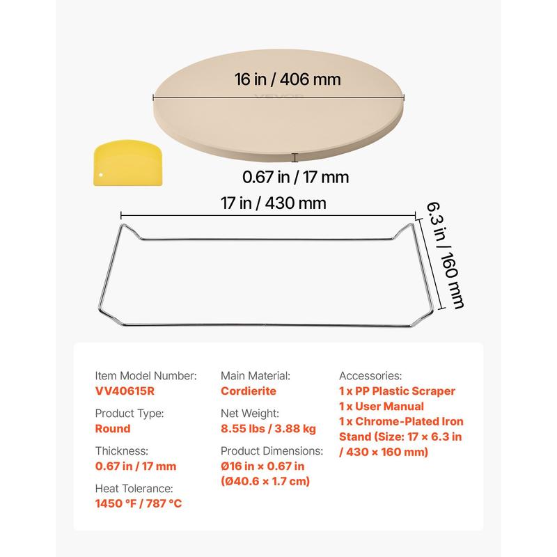 Pizza Stone, 16 in Round Pizza - Pizza Stone Baking recension och pris